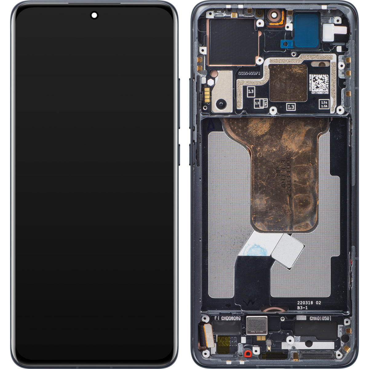 Display / Touchscreen für Xiaomi 12 / 12X / 12S | mit Rahmen | Grau | Service Pack