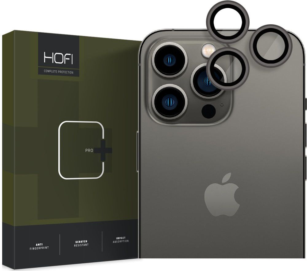 Film de protection pour caméra arrière Tech-Protect CamRing PRO+ pour Apple iPhone 14 Pro Max / 14 Pro, Verre Trempé, Noir