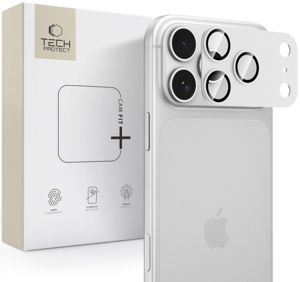 Schutzfolie für die Rückkamera Tech-Protect CamFull Fit+ für Apple iPhone 18 Pro Max, gehärtetes Glas, silberfarben