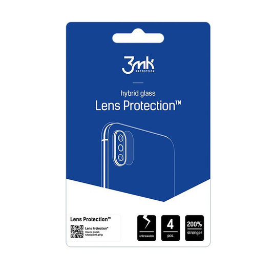 Film de protection pour caméra arrière 3MK Protection pour Honor 600 Lite, Verre Trempé, Lot de 4 pièces, Transparent
