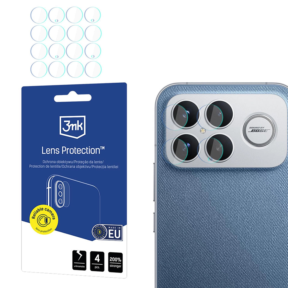 Schutzfolie Rückkamera 3MK Protection für Xiaomi Poco F8 Ultra, Gehärtetes Glas, Set 4 Stück, Transparent