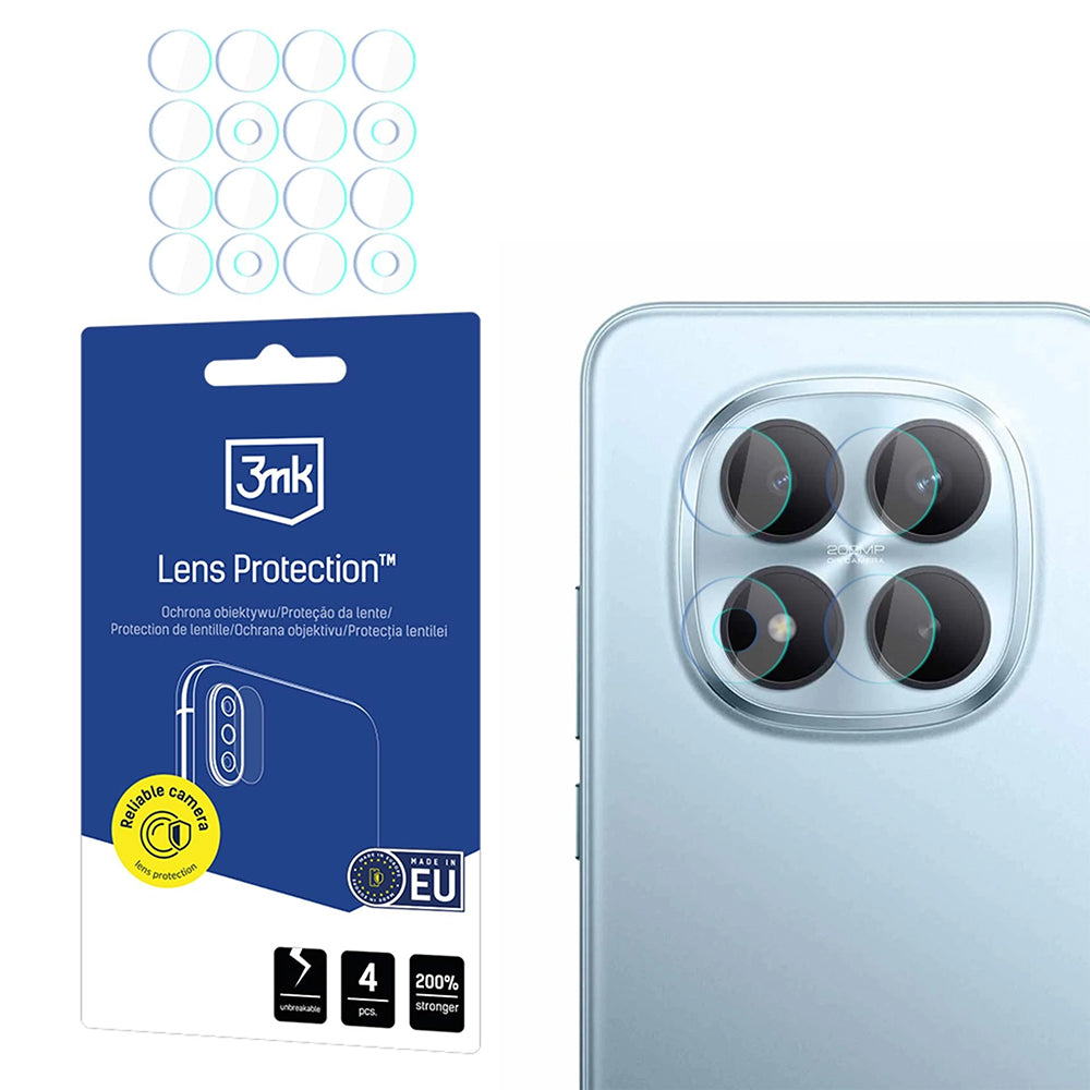 Film de protection pour caméra arrière 3MK Protection pour Xiaomi Redmi Note 15 Pro+ 5G, Verre Flexible, Lot de 4 pièces, Transparent
