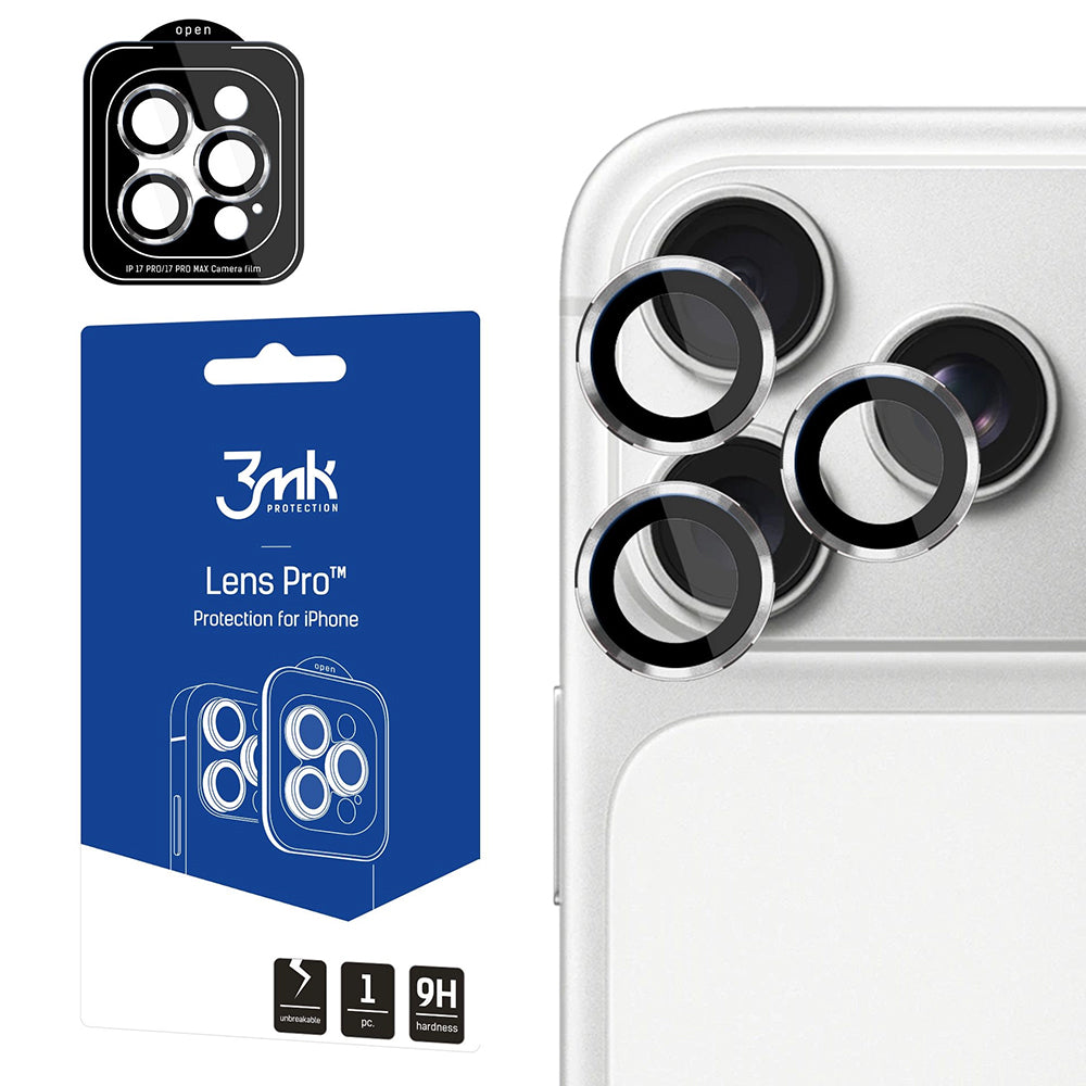 Film de protection pour caméra arrière 3MK Protection Pro pour Apple iPhone 18 Pro / 18 Pro Max, Verre trempé, Argenté