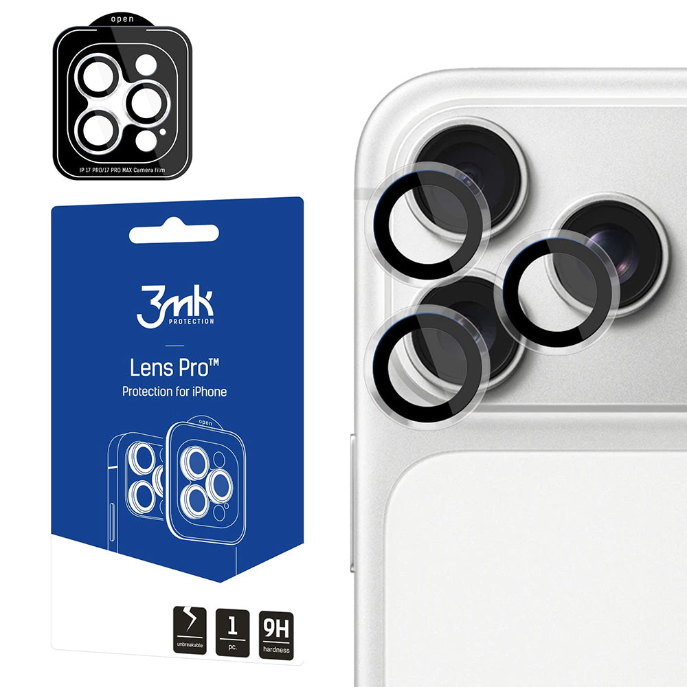 Film de protection pour caméra arrière 3MK Protection Pro pour Apple iPhone 18 Pro / 18 Pro Max, Verre trempé, Transparent