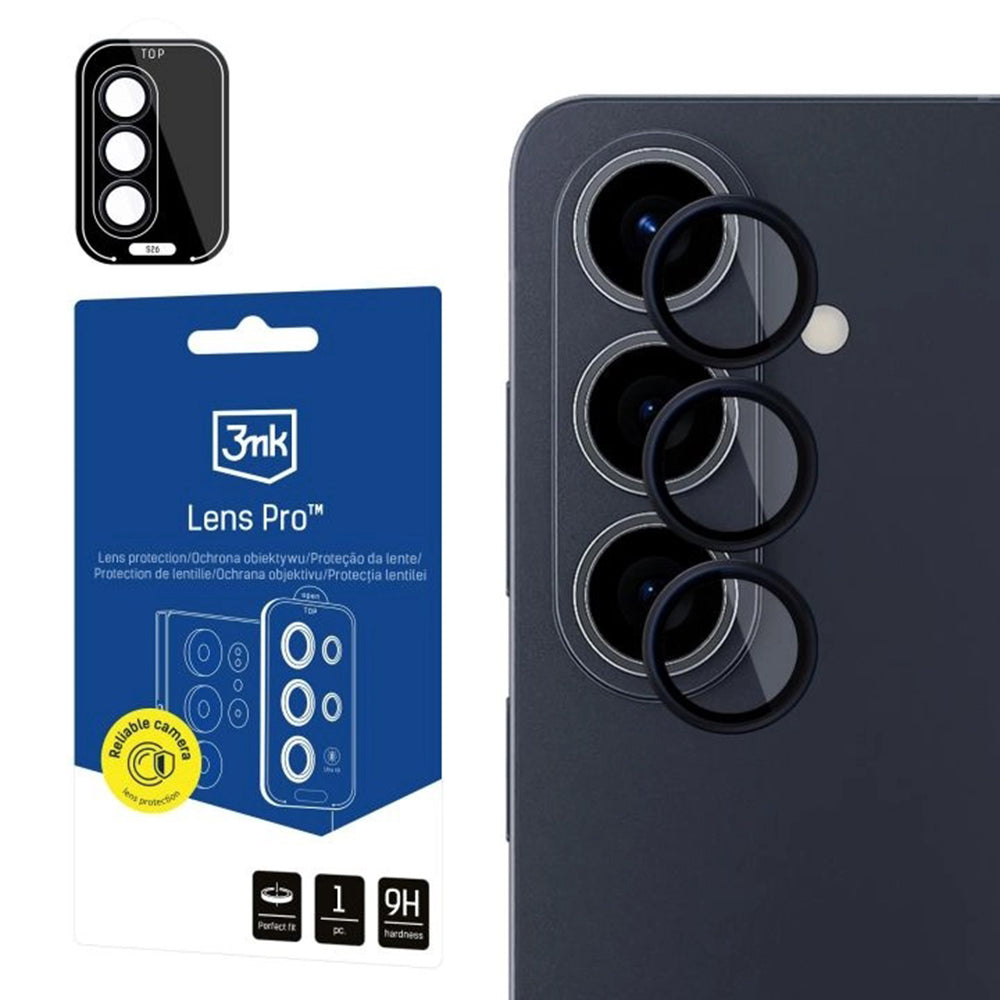 Film de protection Caméra Arrière 3MK Protection Pro pour Samsung Galaxy S26 S942, Verre Trempé, Noir