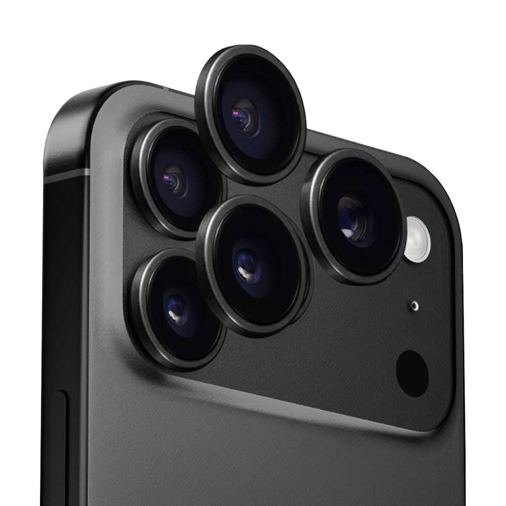 Film de protection pour caméra arrière Anank AR pour Apple iPhone 17 Pro Max / 17 Pro, Verre Trempé, Noir
