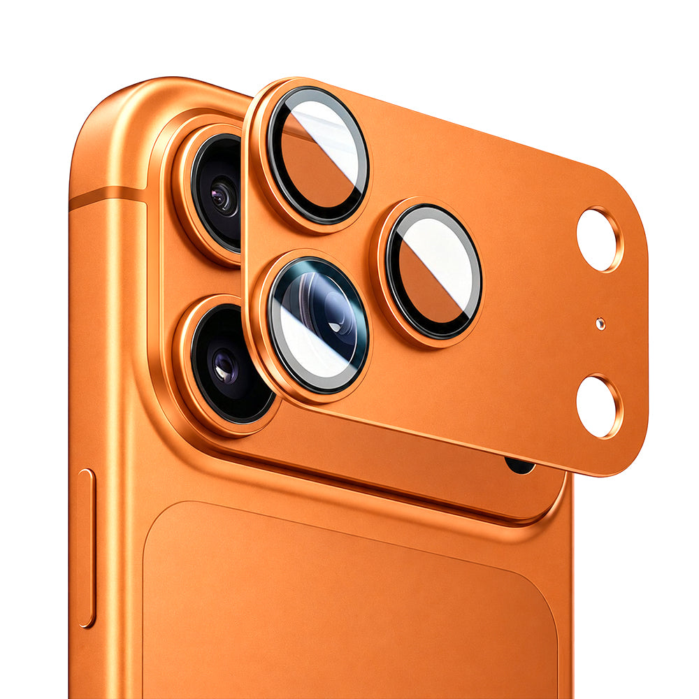 Blueo Integrated Metal Schutzfolie für die Rückkamera für Apple iPhone 17 Pro Max, gehärtetes Glas, Orange