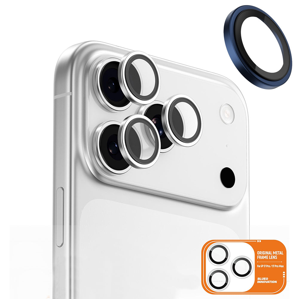 Schutzfolie Blueo Metal Frame für die Rückkamera des Apple iPhone 17 Pro Max / 17 Pro, gehärtetes Glas, Dunkelblau