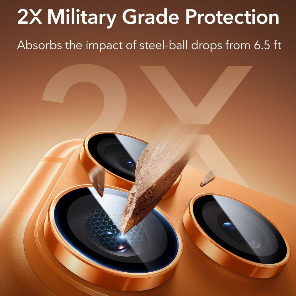Schutzfolie ESR Armorite für die Rückkamera des Apple iPhone 14 Pro, gehärtetes Glas, Orange