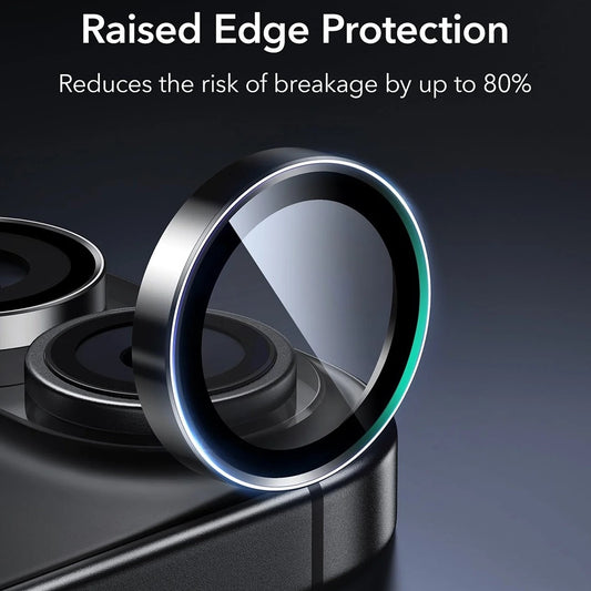 Schutzfolie ESR Armorite für die Rückkamera des Apple iPhone 17 / 16 Plus / 16, gehärtetes Glas, Set mit 2 Stücken, Schwarz