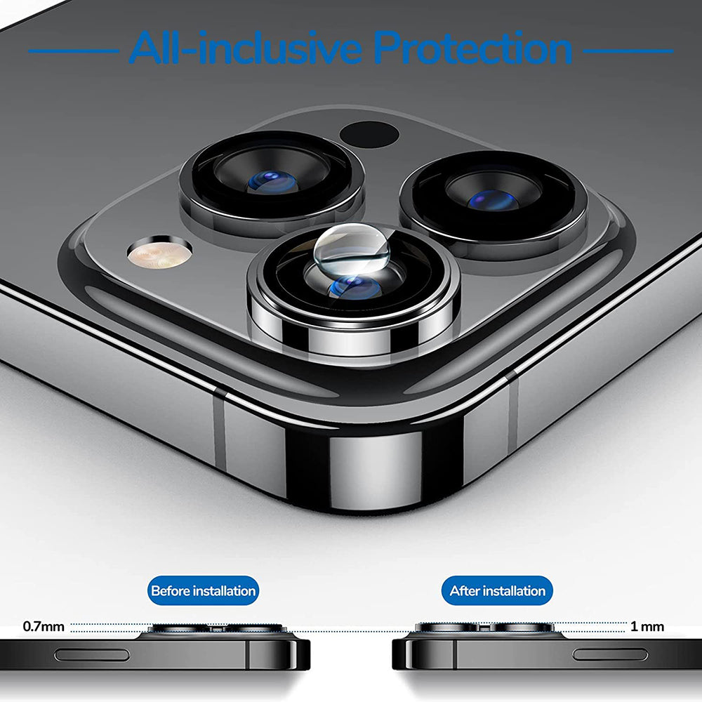 Film de protection pour caméra arrière Lito S+ pour Apple iPhone 14 Pro, Verre trempé, Argenté