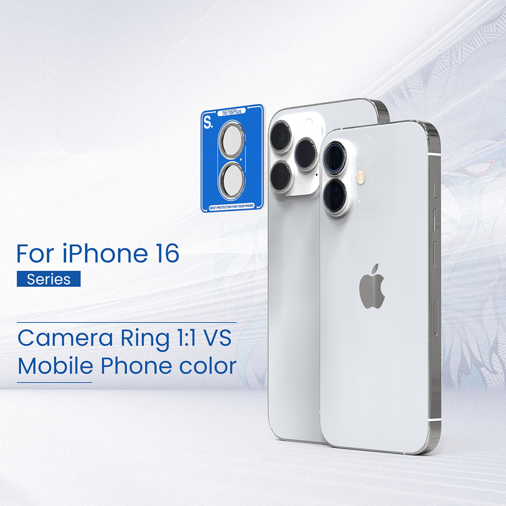 Lito S+ Rear Camera Protective Film for Apple iPhone 16 Pro Max / 16 Pro, Tempered Glass, Silver
