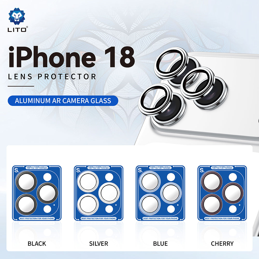 Film de protection pour caméra arrière Lito S+ pour Apple iPhone 18 Pro / 18 Pro Max, Verre trempé, Bordeaux