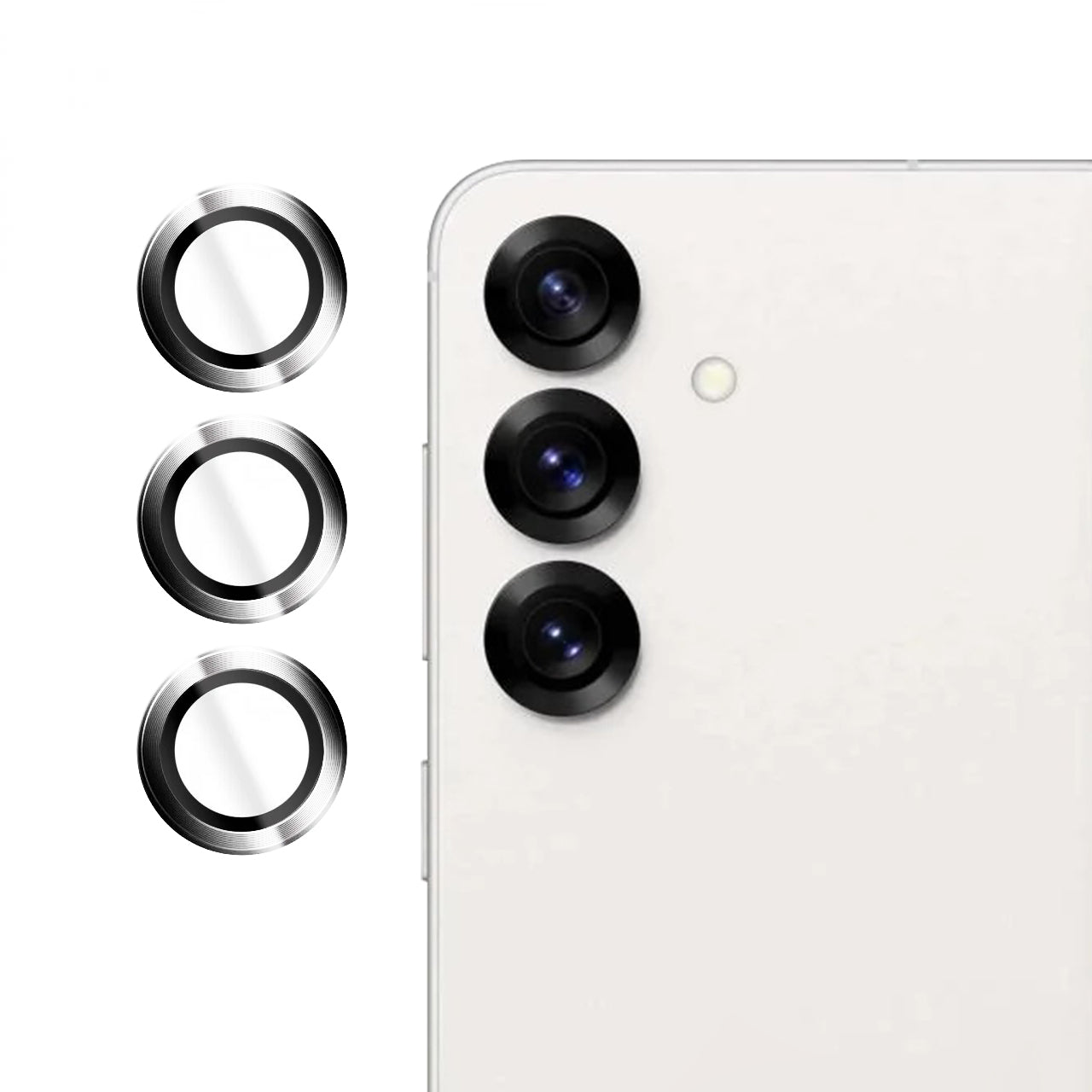 Film de protection pour caméra arrière Lito S+ pour Samsung Galaxy S25+ S936, Verre trempé, Argenté