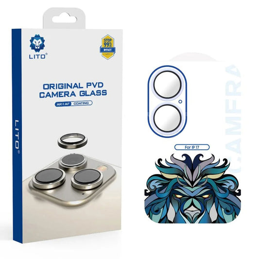 Schutzfolie Lito Titanium AR für die Rückkamera des Apple iPhone 17, gehärtetes Glas, Blau