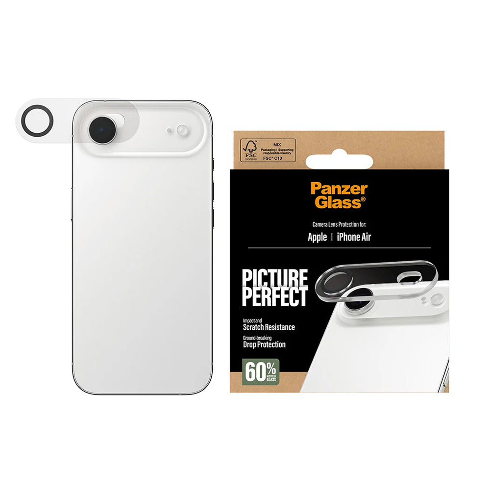 Film de protection Caméra Arrière PanzerGlass PicturePerfect pour Apple iPhone 17 Air, Verre Trempé, Transparent