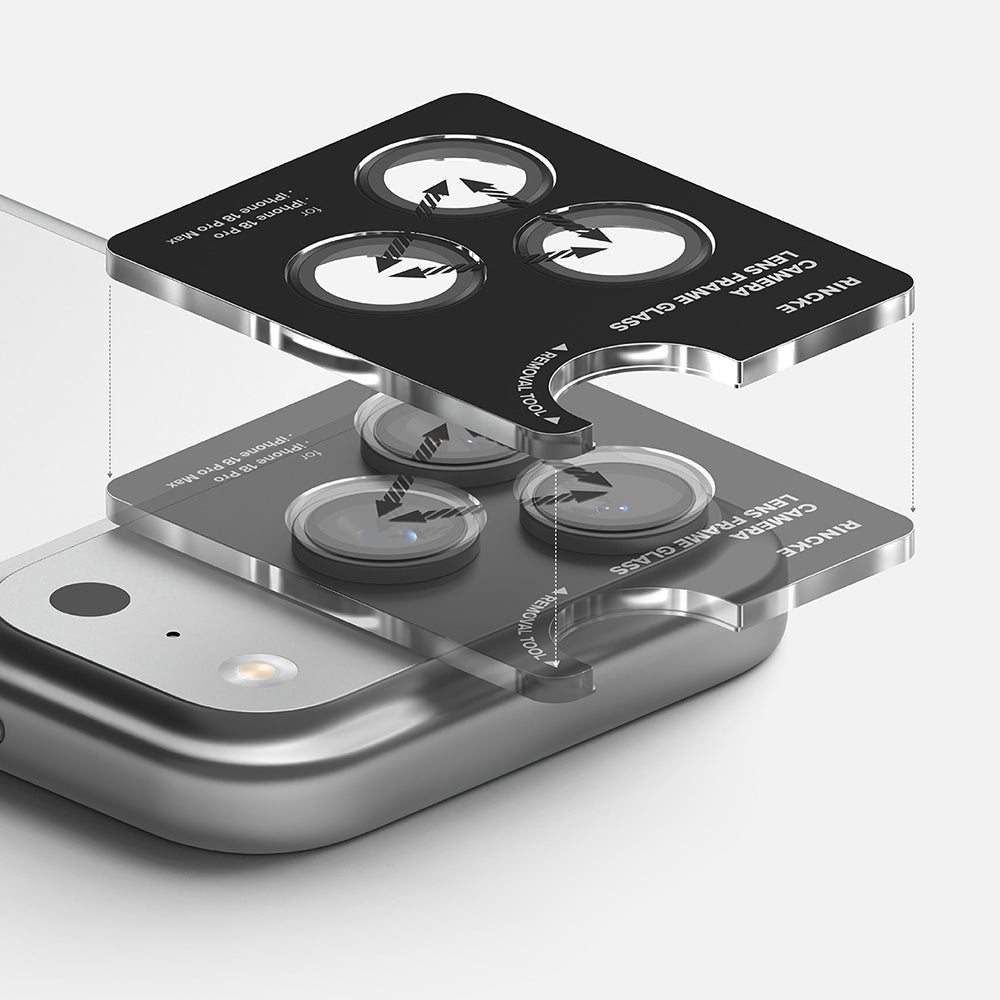 Film de protection pour caméra arrière Ringke pour Apple iPhone 18 Pro / 18 Pro Max, Verre trempé, Lot de 2 pièces, Transparent