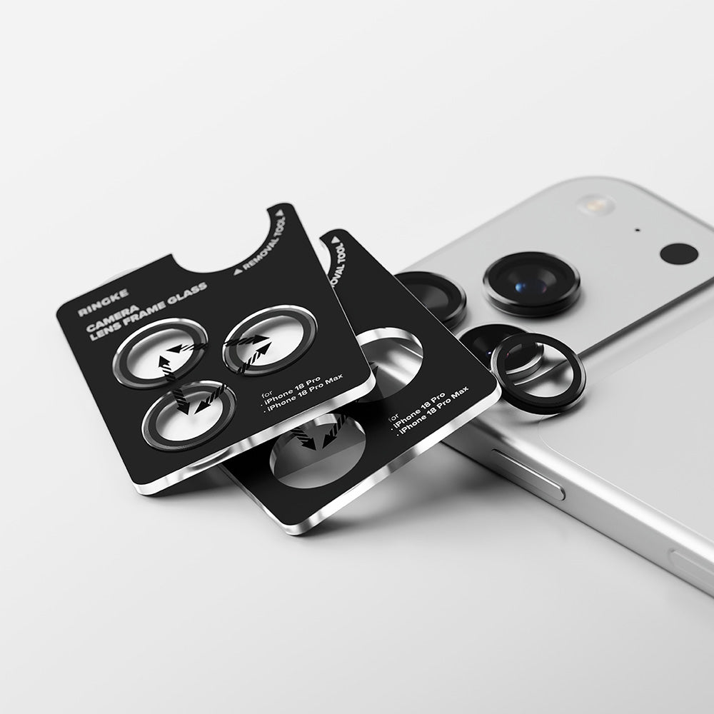 Film de protection pour caméra arrière Ringke pour Apple iPhone 18 Pro / 18 Pro Max, Verre trempé, Lot de 2 pièces, Transparent
