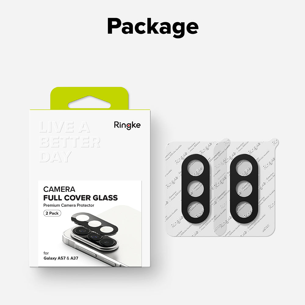 Film de protection pour caméra arrière Ringke pour Samsung Galaxy A57 5G / A37 5G, Verre Trempé, Lot de 2 pièces, Transparent