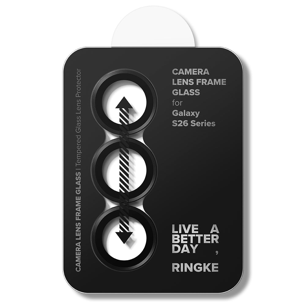 Schutzfolie Ringke für die Rückkamera des Samsung Galaxy S26 Plus S947 / S26, gehärtetes Glas, Set mit 2 Stück, Schwarz
