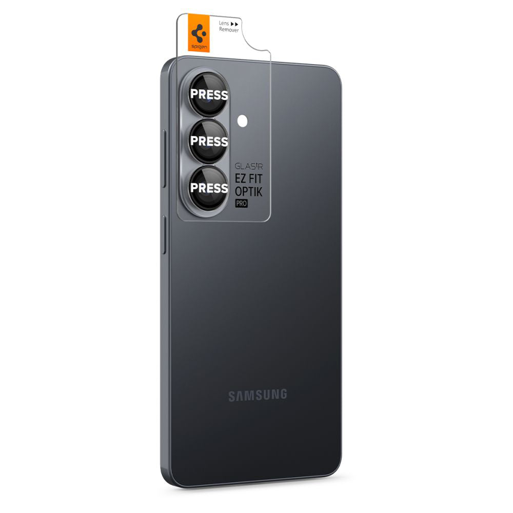 Schutzfolie Rückkamera Spigen GlastR EZ FIT Optik Pro HD für Samsung Galaxy S26 S942, Gehärtetes Glas, Set 2 Stück, Schwarz AGL11099