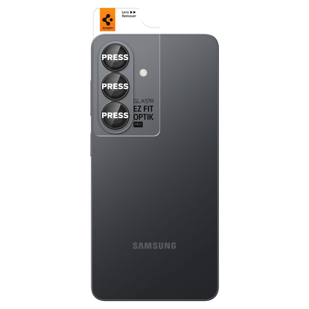 Schutzfolie Rückkamera Spigen GlastR EZ FIT Optik Pro HD für Samsung Galaxy S26 S942, Gehärtetes Glas, Set 2 Stück, Schwarz AGL11099