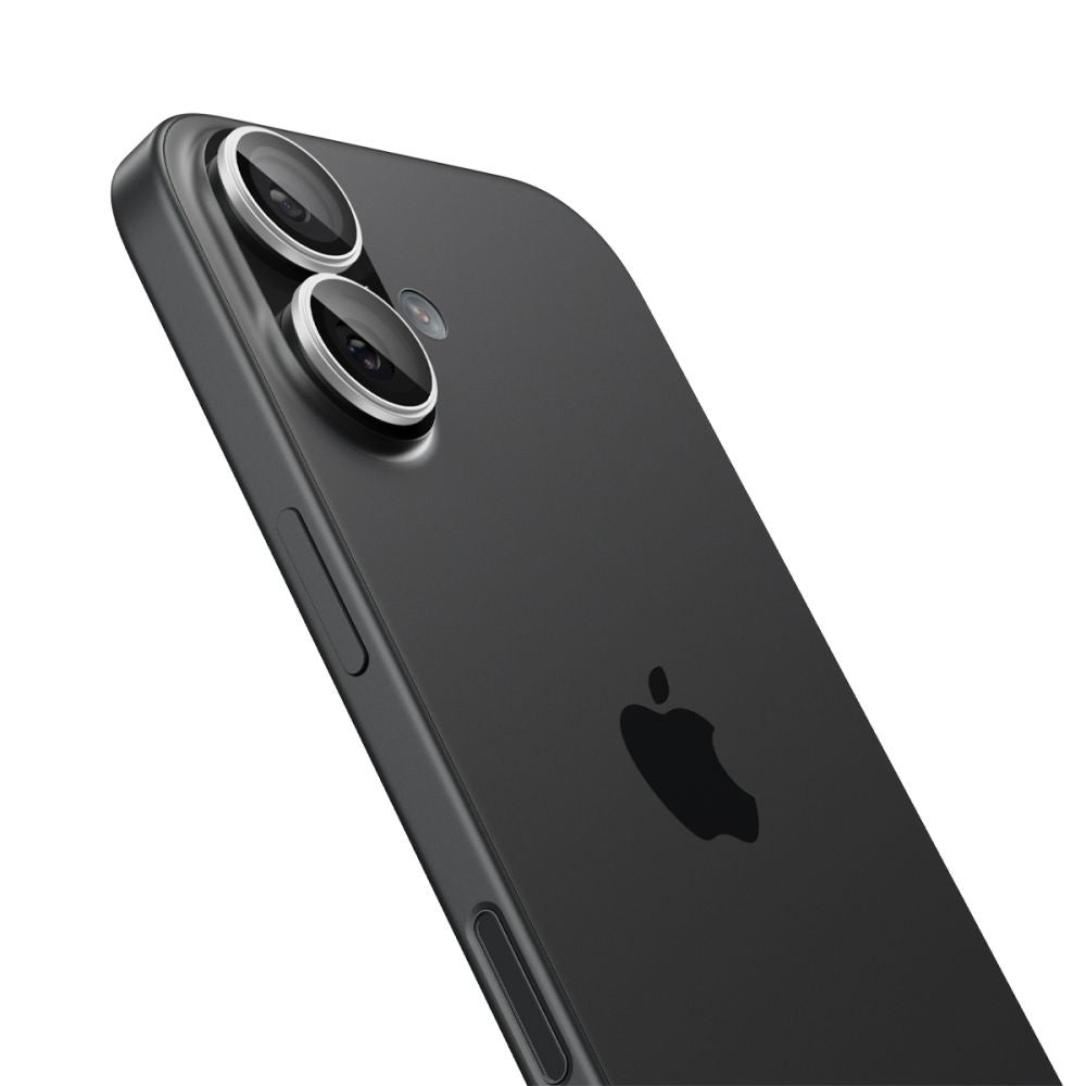 Film de protection pour caméra arrière Spigen GlastR EZ FIT Optik Pro pour Apple iPhone 17 / 16 Plus / 16, Verre Trempé, Lot de 2 pièces, Argenté