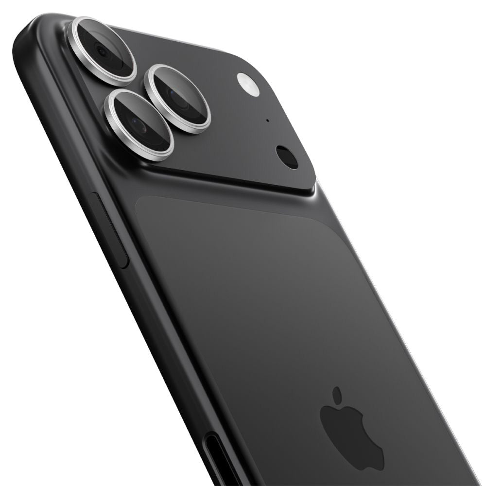Film de protection pour caméra arrière Spigen GlastR EZ FIT Optik Pro pour Apple iPhone 17 Pro Max / 17 Pro, Verre Trempé, Set de 2 pièces, Argenté