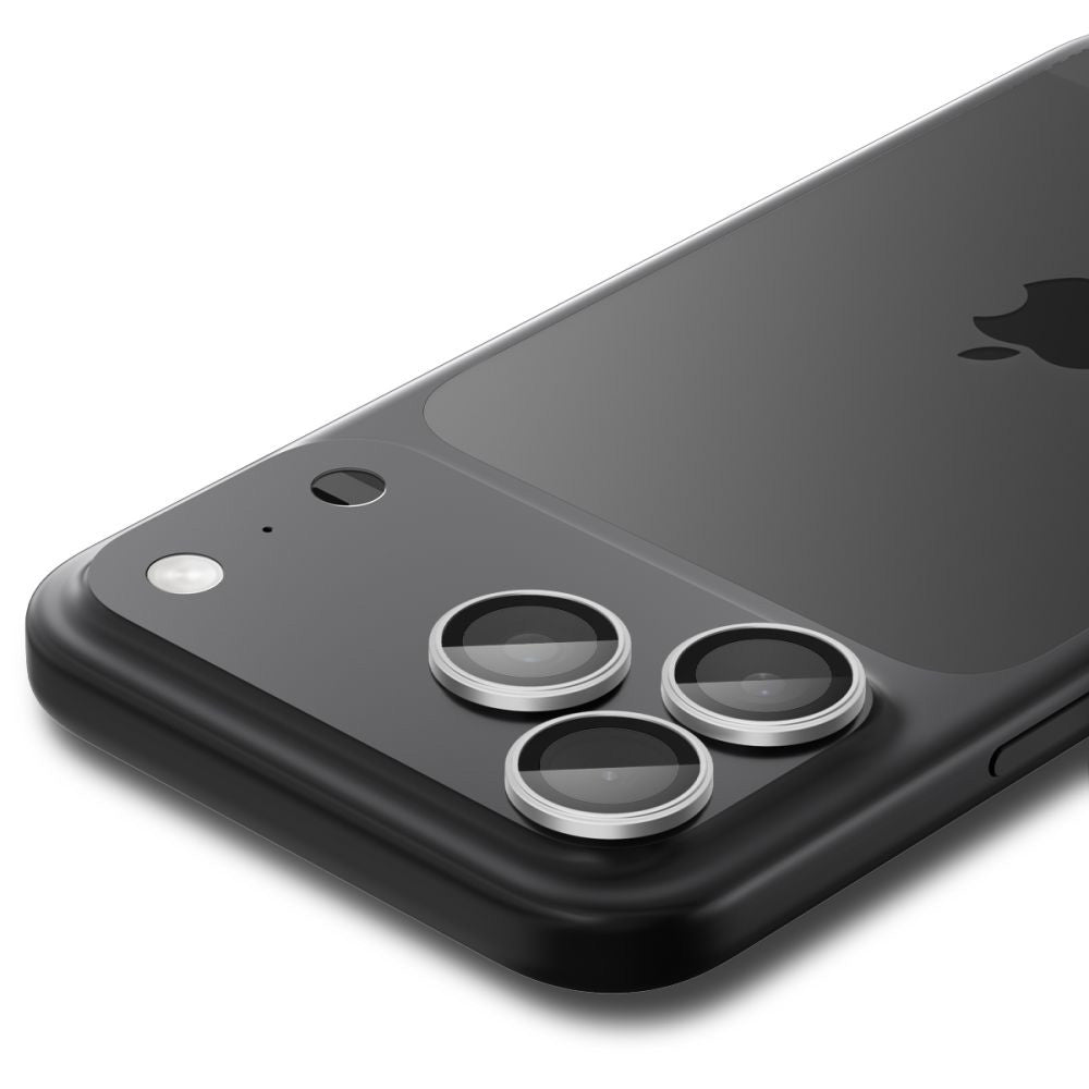 Film de protection pour caméra arrière Spigen GlastR EZ FIT Optik Pro pour Apple iPhone 17 Pro Max / 17 Pro, Verre Trempé, Set de 2 pièces, Argenté