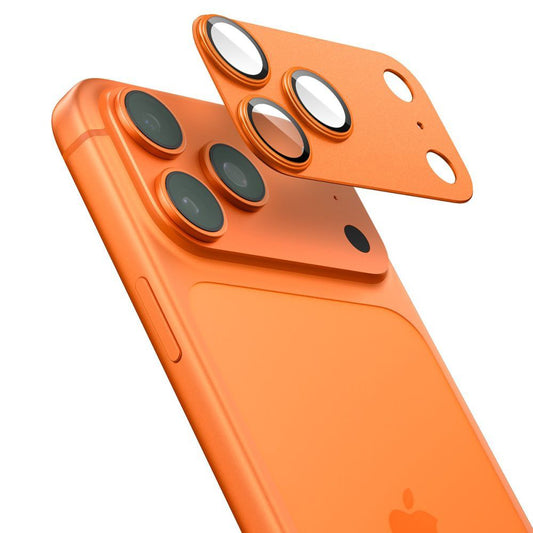 Film de protection pour caméra arrière Spigen GlastR EZ FIT Optik Pro pour Apple iPhone 17 Pro Max, Verre Trempé, Lot de 2 pièces, Orange