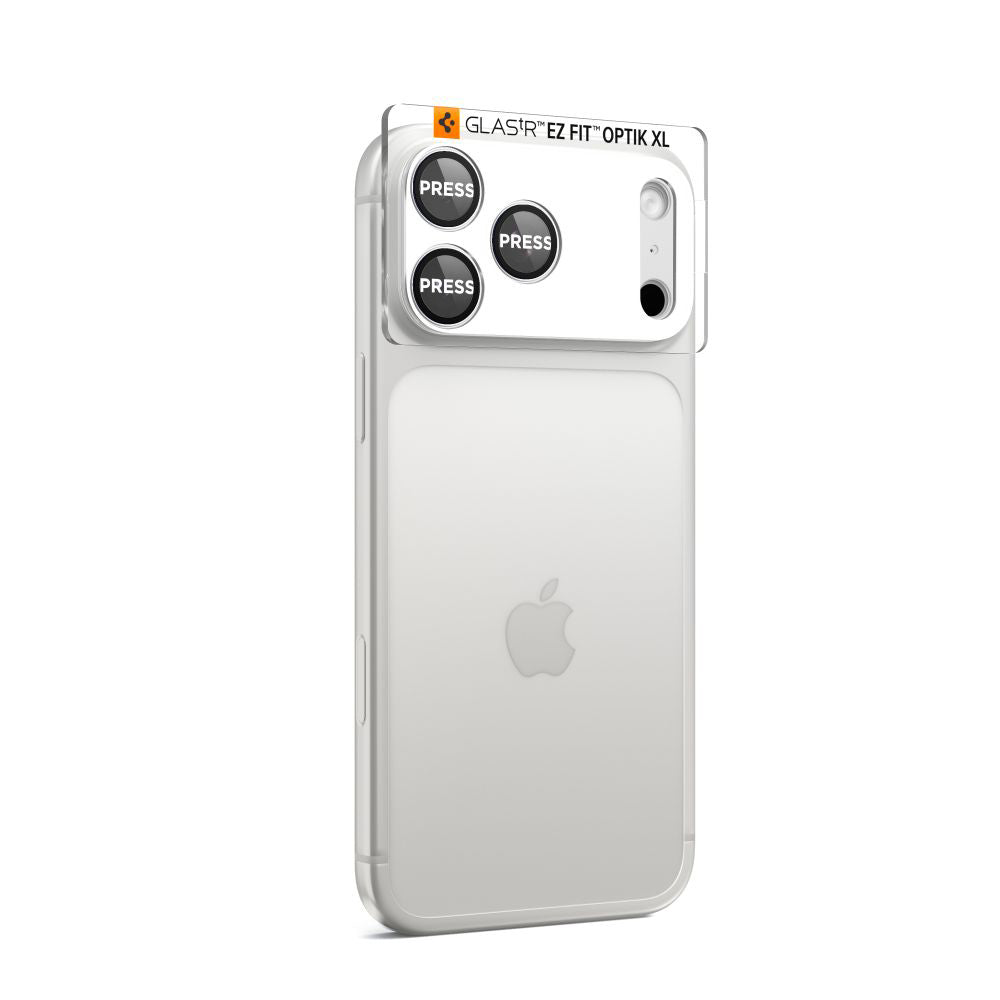 Film de protection pour caméra arrière Spigen GlastR EZ FIT Optik Pro XL pour Apple iPhone 17 Pro Max, Verre Trempé, Argenté AGL10652