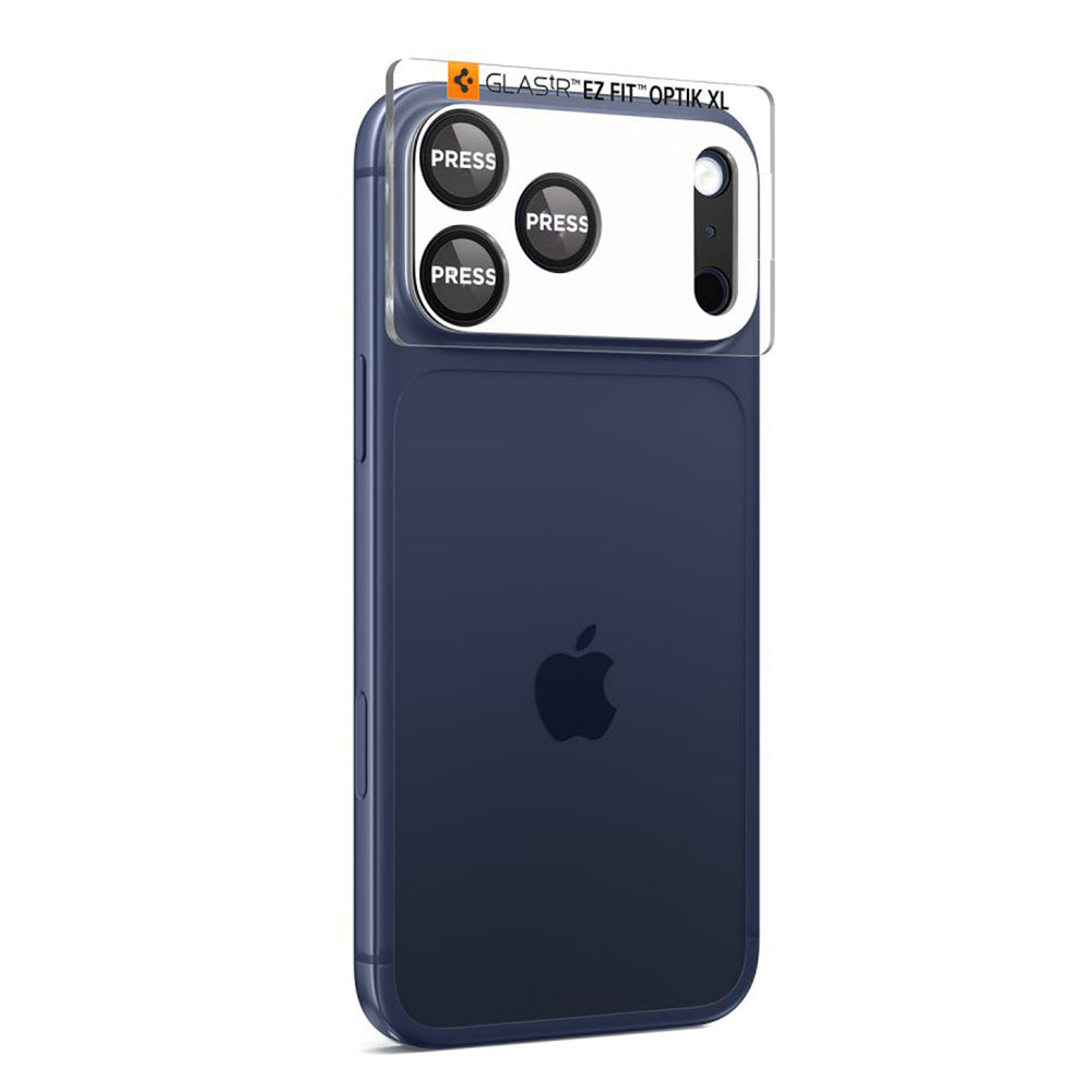 Film de protection pour caméra arrière Spigen GlastR EZ FIT Optik Pro XL pour Apple iPhone 17 Pro Max, Verre Trempé, Noir AGL10649