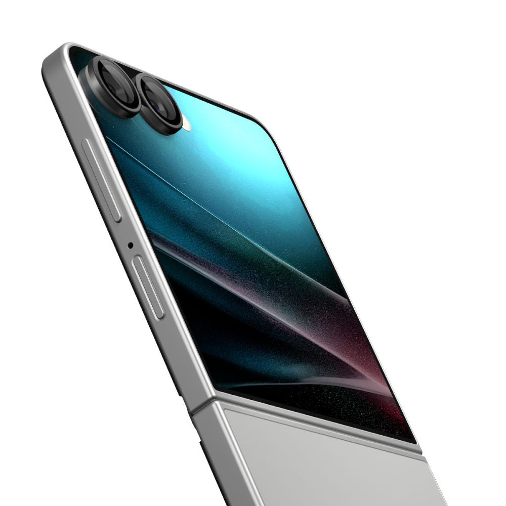 Schutzfolie für die Rückkamera Spigen GlastR EZ FIT Optik Pro HD für Samsung Galaxy Z Flip7 F766, gehärtetes Glas, Set mit 2 Stück, Schwarz AGL09587