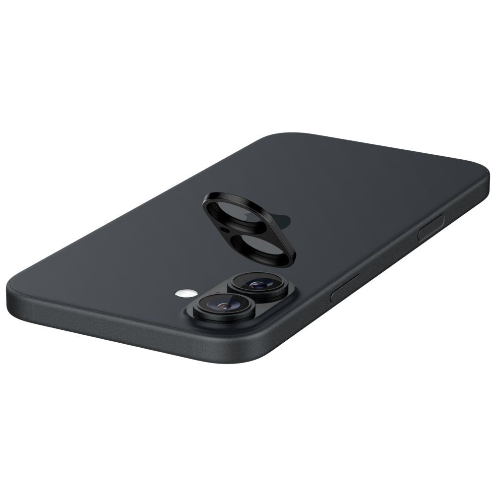 Film de protection pour caméra arrière Spigen GlastR Optik pour Apple iPhone 16 Plus / 16, Verre Trempé, Lot de 2 pièces, Noir AGL07922