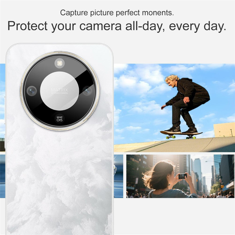 Film de protection pour caméra arrière Techsuit pour Honor Magic8 Lite, Verre Trempé, Noir
