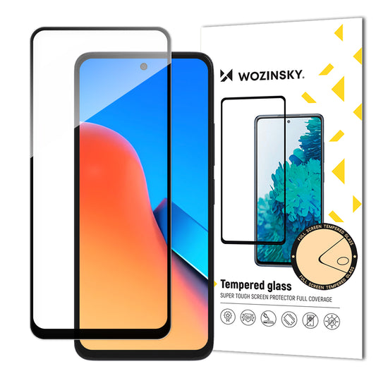 WZK Displayschutzfolie für Xiaomi Redmi 12, Glasschild, Vollverklebung, Schwarz