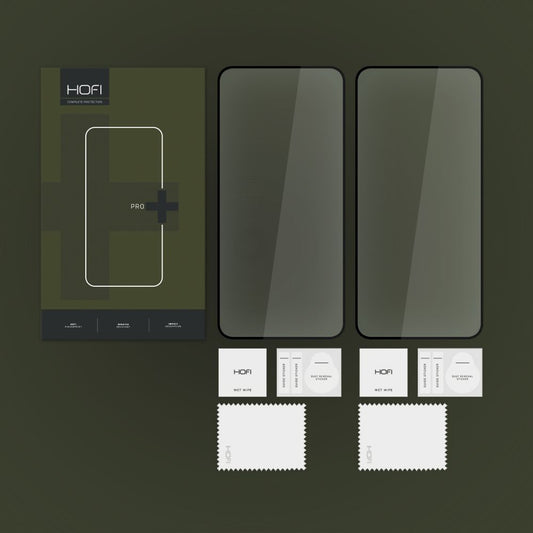 HOFI Glas PRO+ Displayschutzfolie für Samsung Galaxy S24 S921, Glasschild, Vollverklebung, Set 2 Stück, 2.5D, Schwarz