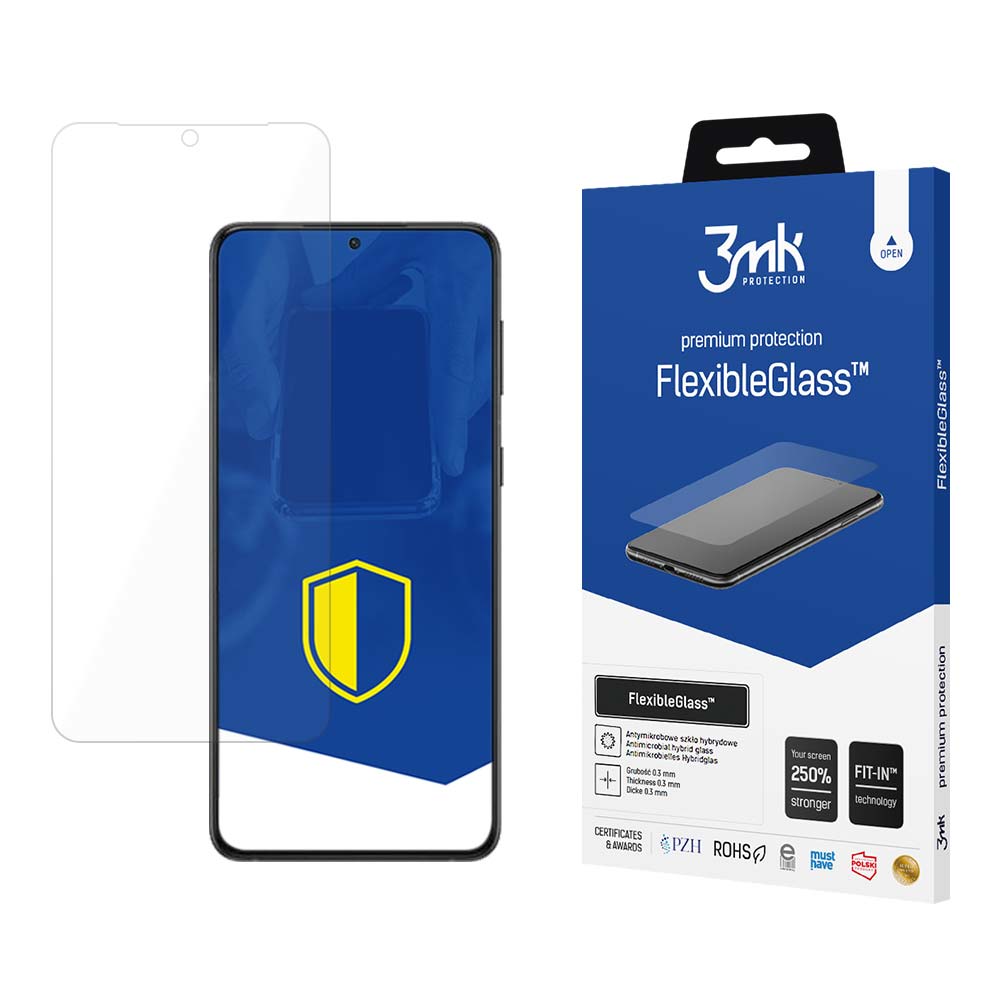 Film de protection d'écran 3MK FlexibleGlass pour Samsung Galaxy S24 S921, Verre Flexible, Collage Complet