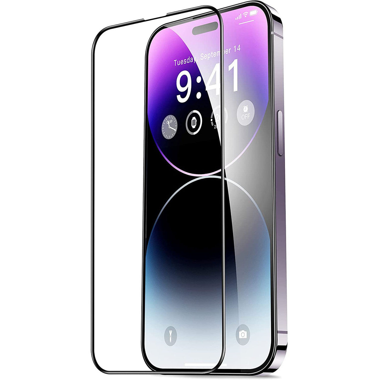 Film de protection d'écran OEM pour Apple iPhone 15 Pro, Verre Trempé, Full Glue, 21D, Noir