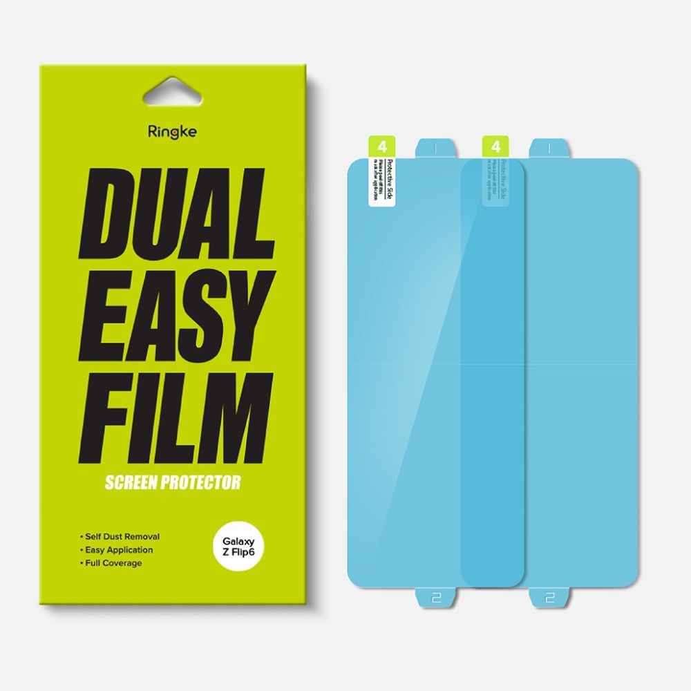 Film de protection Écran Intérieur Ringke Dual Easy pour Samsung Galaxy Z Flip6 F741, Plastique, Lot de 2 pièces