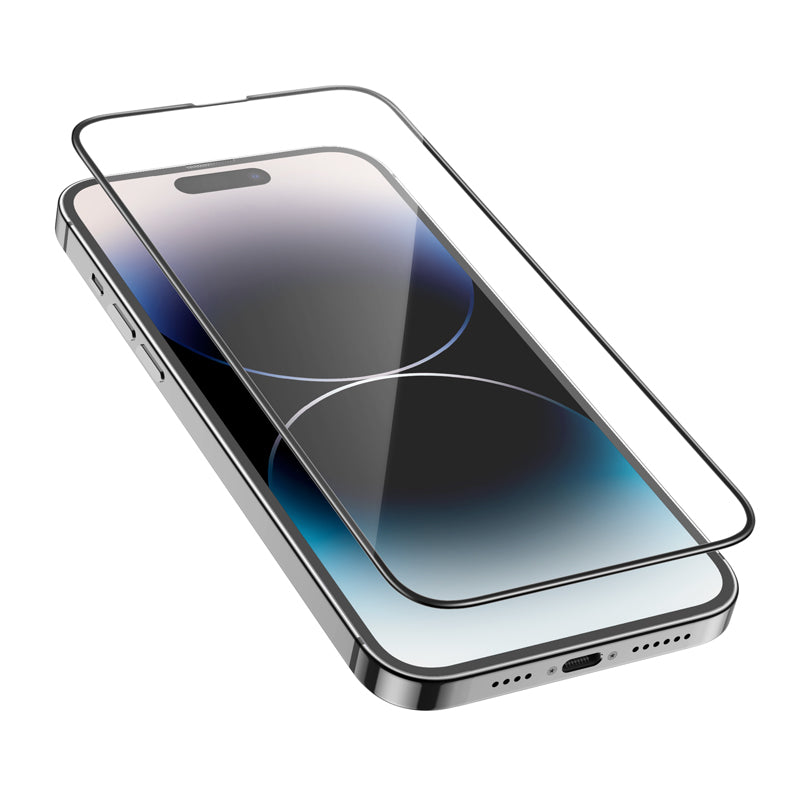 Film de protection d'écran HOCO G16 pour Apple iPhone 14 Pro, Verre Trempé, Full Glue, 5D, Noir