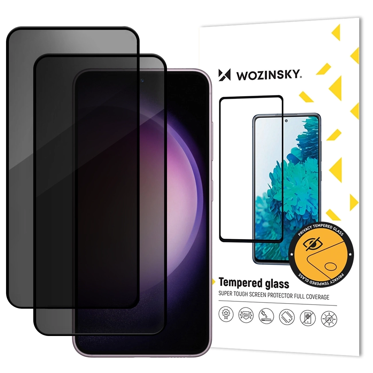 Film de protection d'écran Privacy WZK AntiSpy pour Samsung Galaxy A17 4G / A17 5G, Verre trempé, Collage complet, Lot de 2 pièces