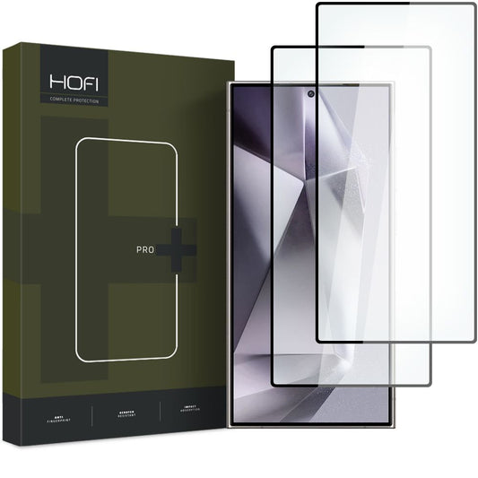 Protection d'écran HOFI Glass PRO+ pour Samsung Galaxy S24 Ultra S928, Glass Shield, Full Glue, Set 2 pieces, 2.5D, Black
