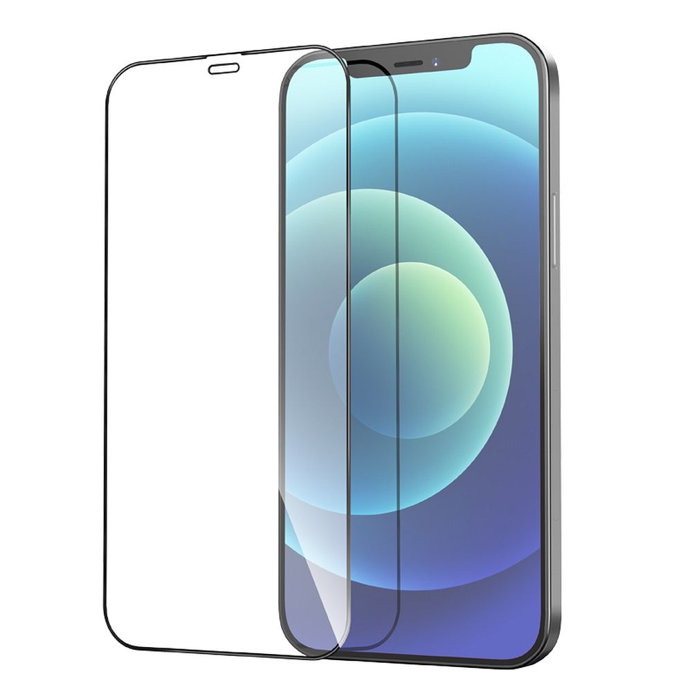 Film de protection d'écran HOCO pour Apple iPhone 12 Pro Max, Verre Trempé, Full Glue, Lot de 25 pièces, Noir
