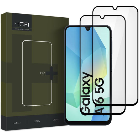 HOFI Glas PRO+ Displayschutzfolie für Samsung Galaxy A16 5G A166 / A16 4G A165, Schutzglas, Vollverklebung, Set 2 Stück, 2.5D, Schwarz