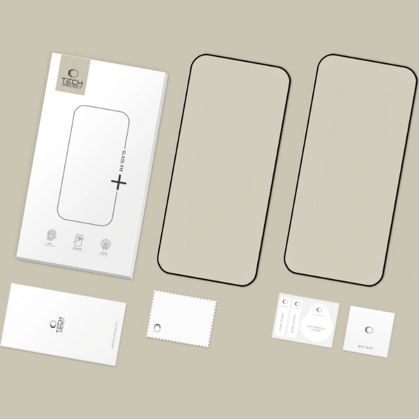Film de protection écran Tech-Protect FIT+ pour Xiaomi Poco F8 Pro, Verre Trempé, Full Glue, Lot de 2 pièces, 2.5D, Noir