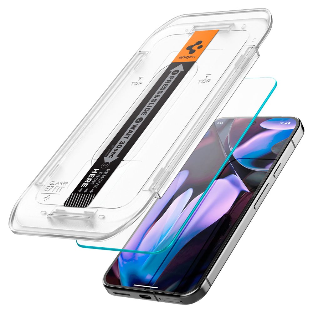 Spigen EZ FIT Film de protection d'écran pour Google Pixel 9 / 9 Pro, protection en verre, collage intégral, 2 pièces, 2.5D AGL08442 AGL08442