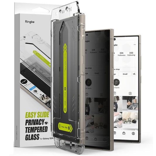 Protection d'écran privée Ringke Easy Slide pour Samsung Galaxy S24 Ultra S928, Glass Shield, Full Glue, Set 2 pieces