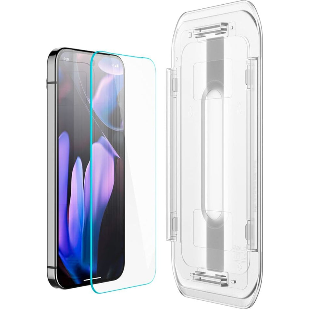 Film de protection écran Spigen GlastR EZ FIT pour Google Pixel 9 Pro XL, Verre Trempé, Full Glue, Lot de 2 pièces