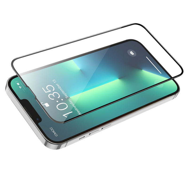 Film de protection écran HOCO G16 pour Apple iPhone 17e / 16e / 14 / 13 Pro, Verre Trempé, Full Glue, 5D, Noir.